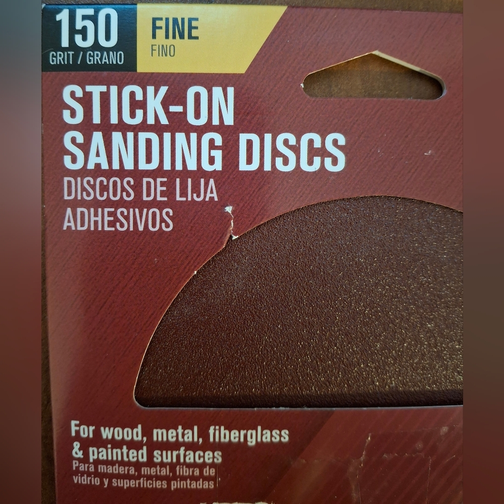 Ace 5" Aluminum Oxide Adhesive Sanding Disc 150 Grit Fine 4 Pk Opened, Brand New